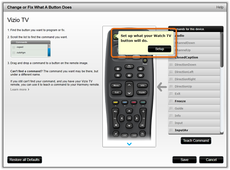 Customizing TV Button