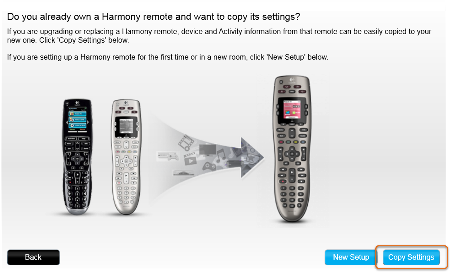 myharmony desktop software does not recognize remote