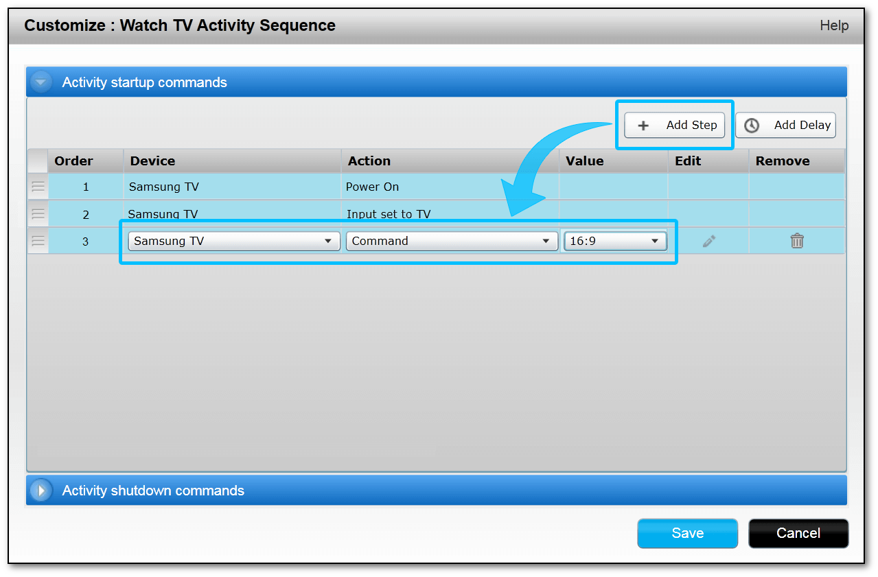 harmony add delay in power on sequence