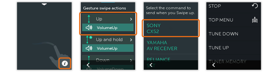 Harmony Remote Customize Gestures