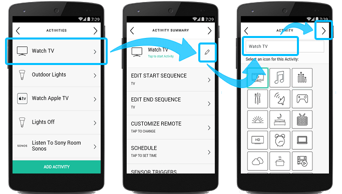 Modification d'une icône d'activité