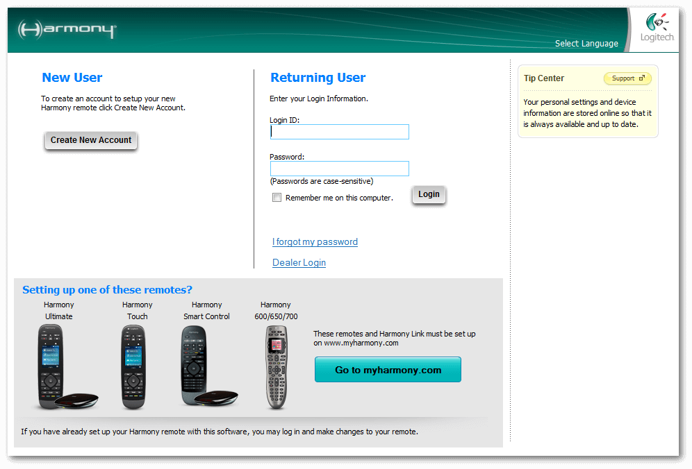 Logitech Harmony antérieur