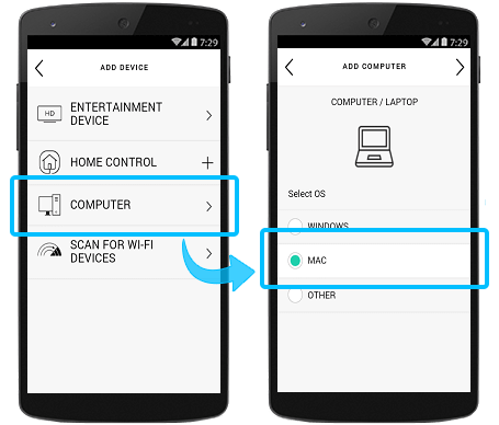 Add Mac Device on Mobile