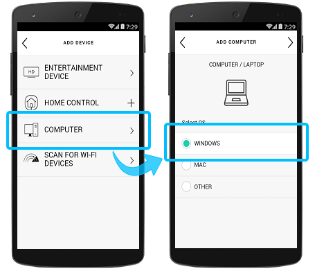 Add Windows Device on Mobile
