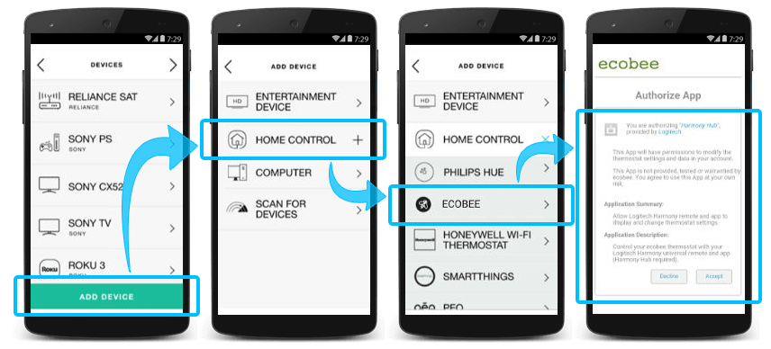 Ecobee Thermostat - Adding from mobile 2