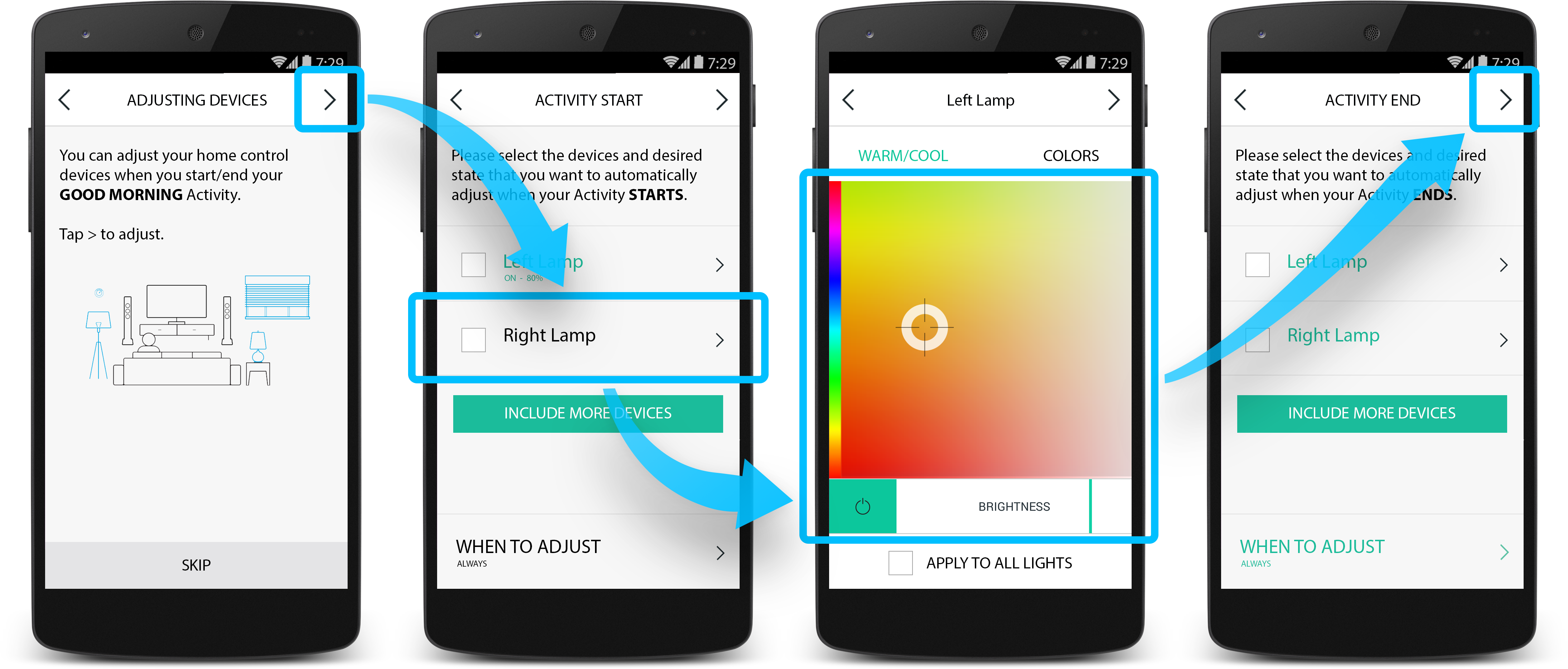 Aplicación de Harmony: Actividad Despertar con pantalla Philips Hue 1