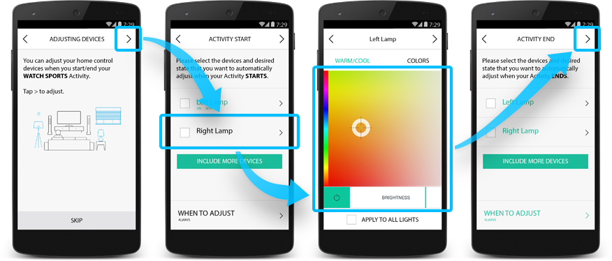 Aplicación de Harmony: Actividad Ver deportes con pantalla Philips Hue 1