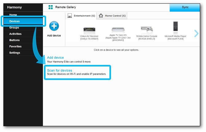 Harmony Desktop Software - Auto Scan Sonos