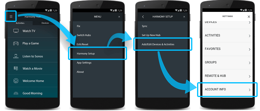 HarmonyApp - schermata di modifica della password 1