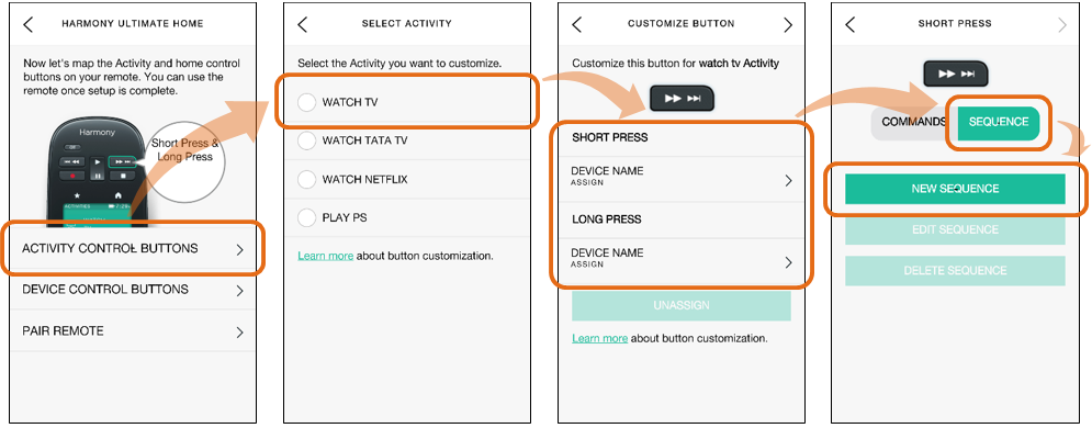 Harmony App - Create Button Sequence