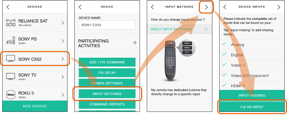 Harmony App - Select Device
