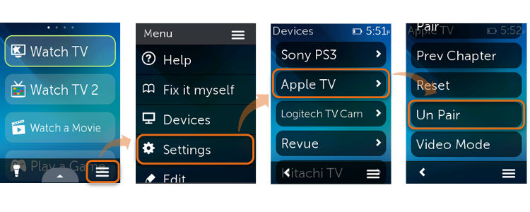 Harmony Remotes Unpair with Apple TV